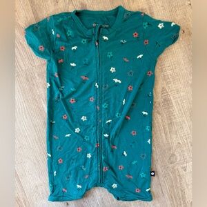 Larkspur Toddler Sz 2T Bamboo One Piece Romper Blue Printed